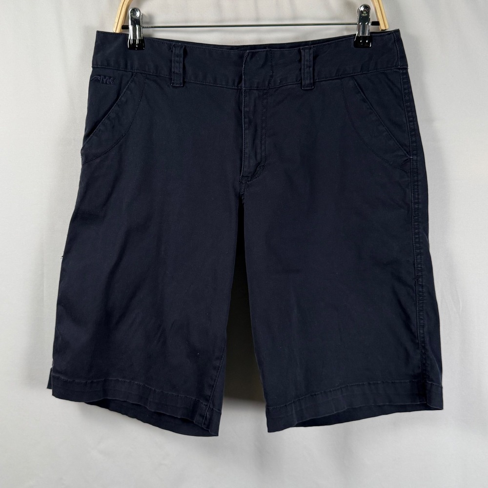Mountain Khakis Lake Lodge Shorts Navy Blue Cotton Stretch Hiking Womens 12